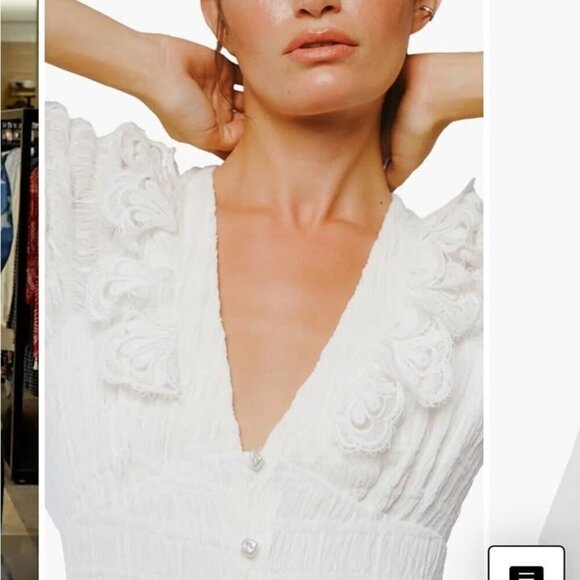 NWT CIEBON Madison Ruffle Shirred Maxi Dress SZ M - Picture 2 of 12